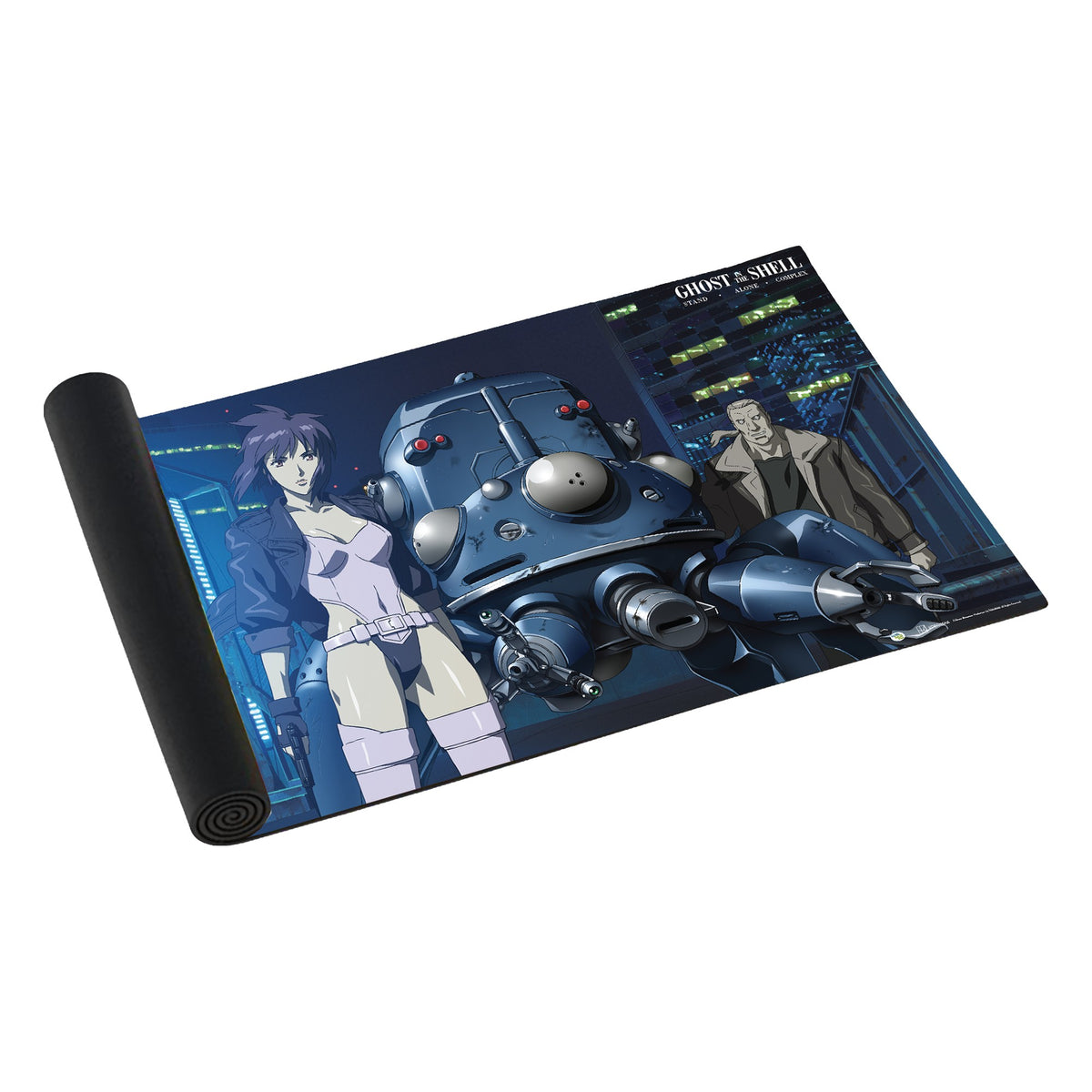 Ghost in the Shell Midnight Section 9 playmat, partly rolled