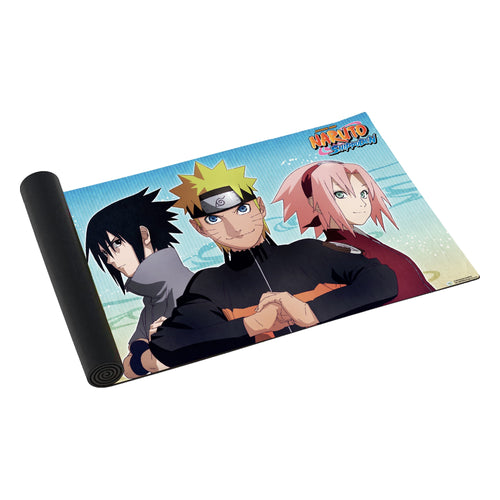 Naruto Shippuden Trio playmat, partly rolled