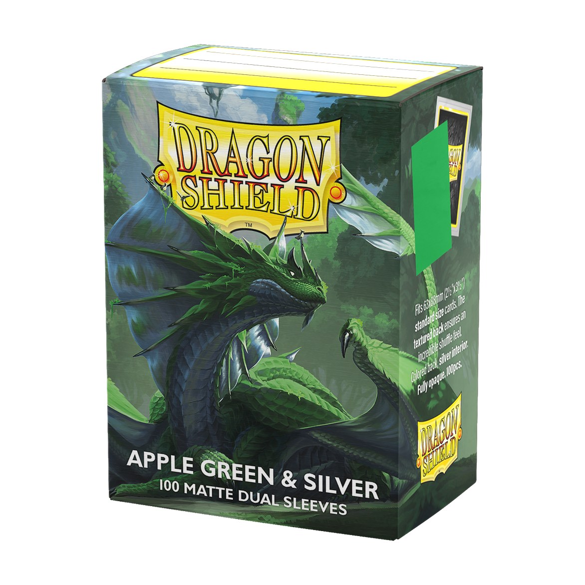 Dragon Shield Matte Dual Sleeves Apple Green & Silver, box of 100