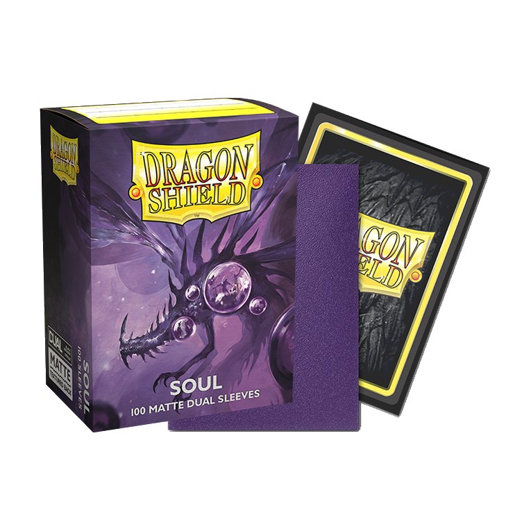 Dragon Shield Matte Dual Sleeves Soul, box with a sample sleeve