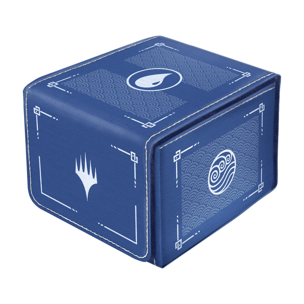 DOMARU Avatar: The Last Airbender Water deck box, closed, blue with the Water Tribe emblem