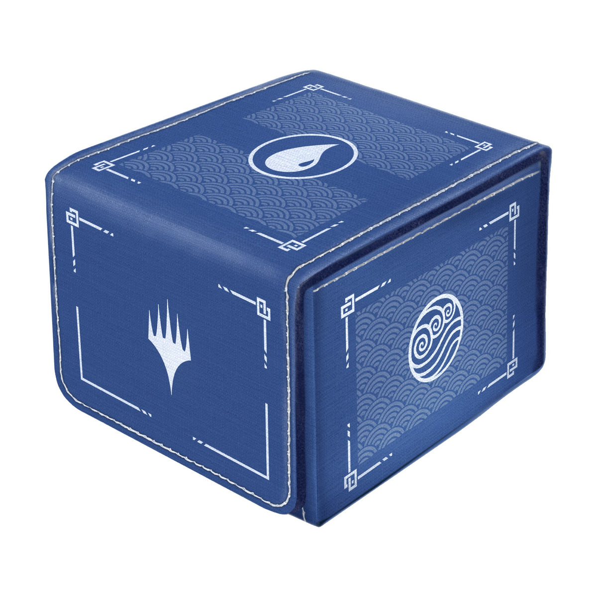 DOMARU Avatar: The Last Airbender Water deck box, closed, blue with the Water Tribe emblem