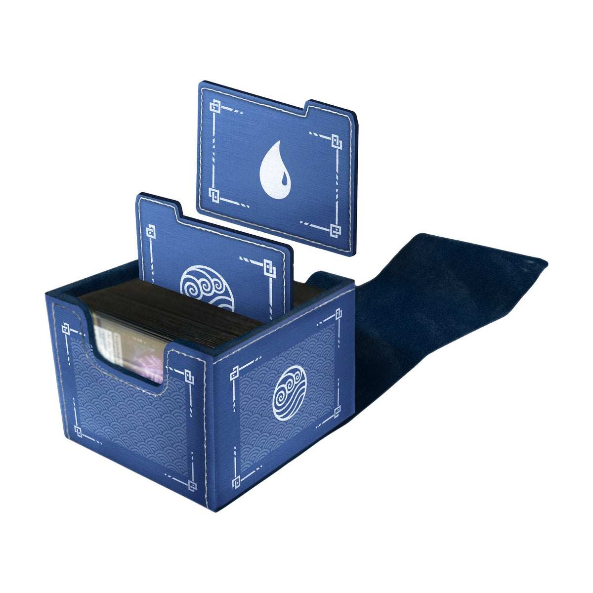 DOMARU Avatar: The Last Airbender Water deck box, open with cards and dividers