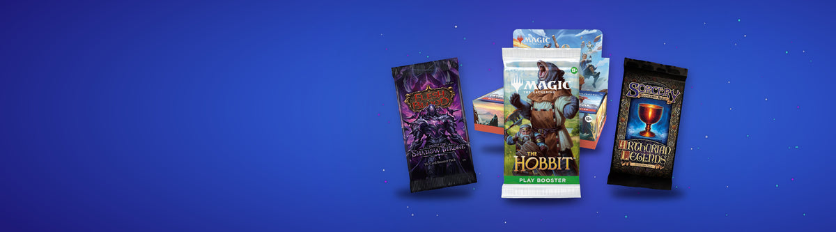 Flesh and Blood, Magic: The Gathering and Sorcery booster packs with an Avatar Magic booster box
